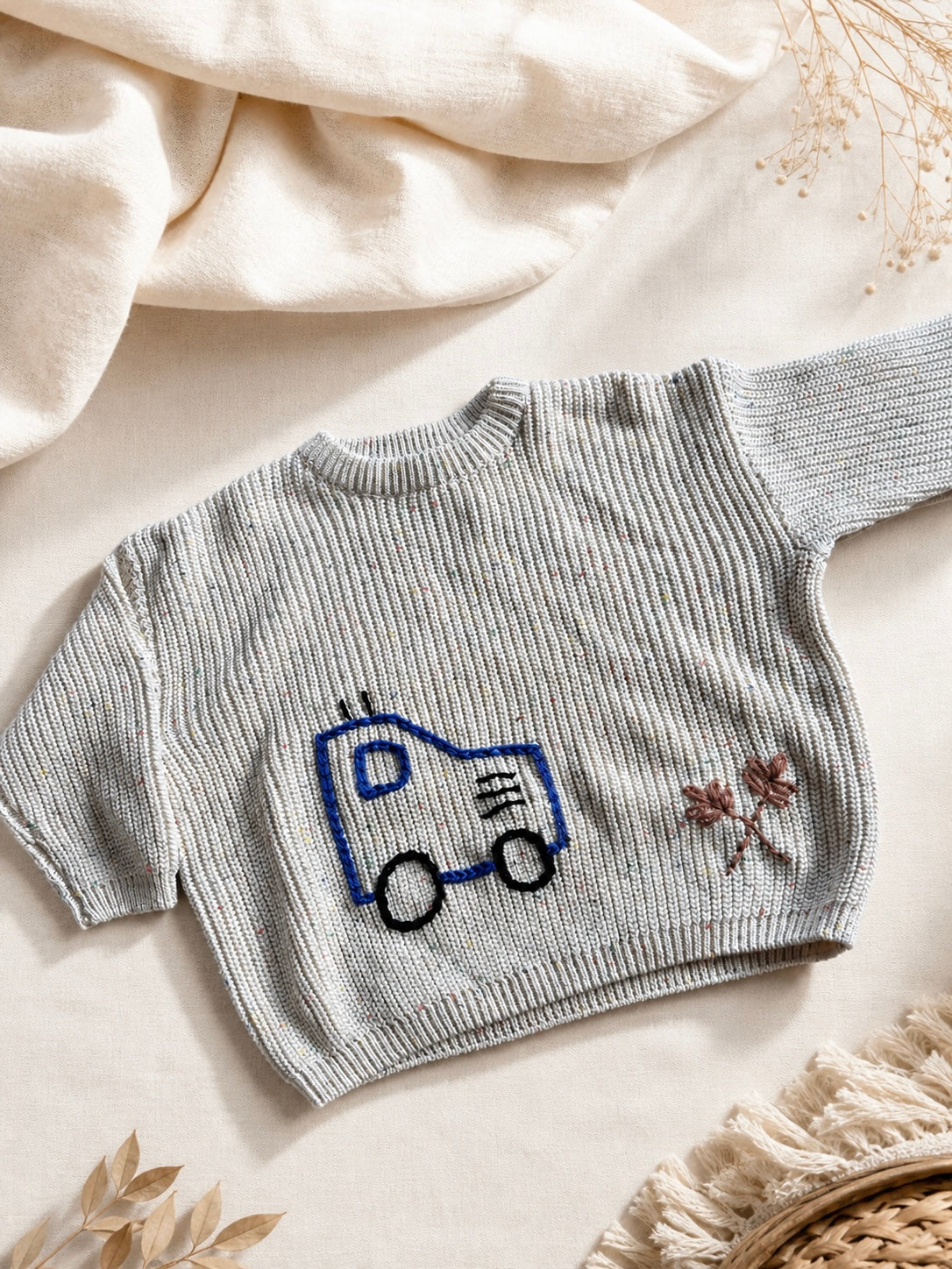 Personalised Tractor Baby Jumper Ready-Made | 12–18 Months