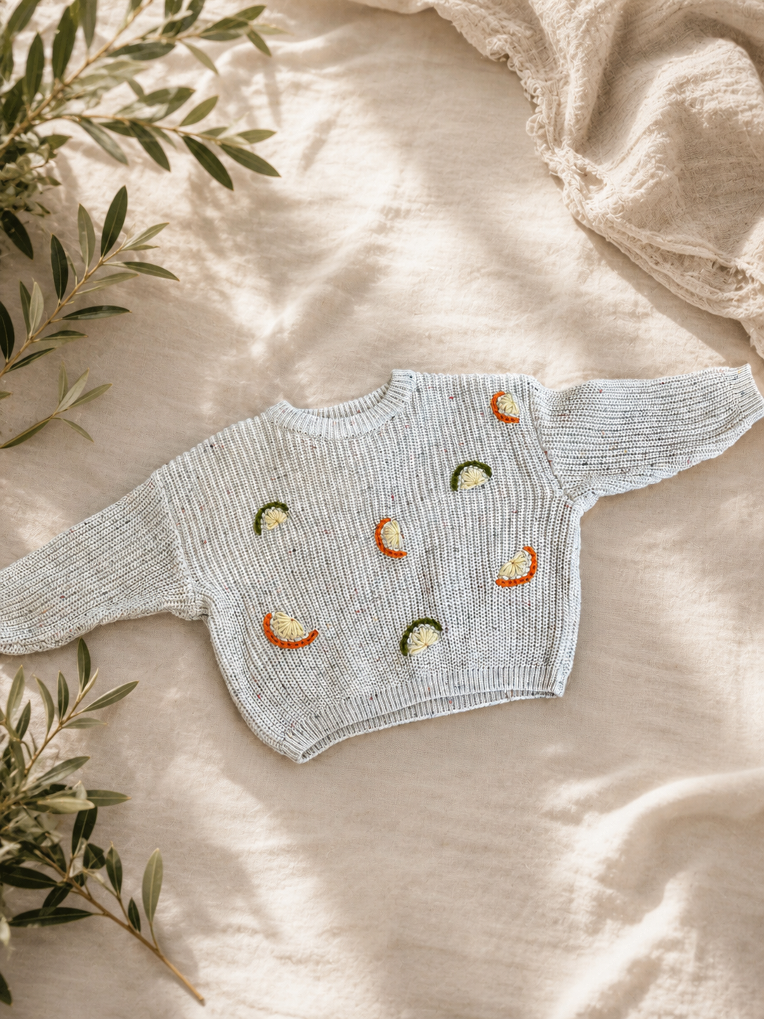 Citrus jumper hand embroidered 