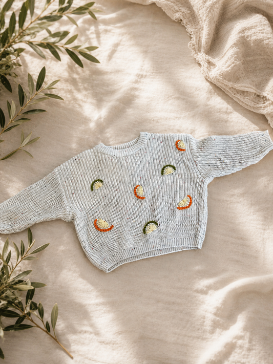 Citrus jumper hand embroidered 