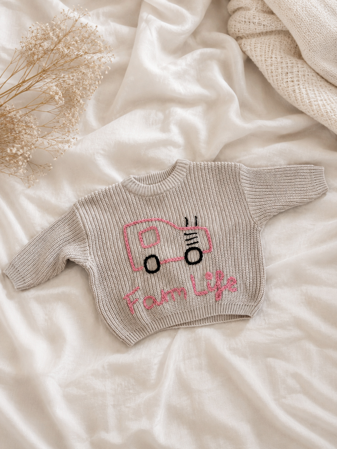 Personalised Farm Life Baby Jumper Ready-Made | 3–6 Months