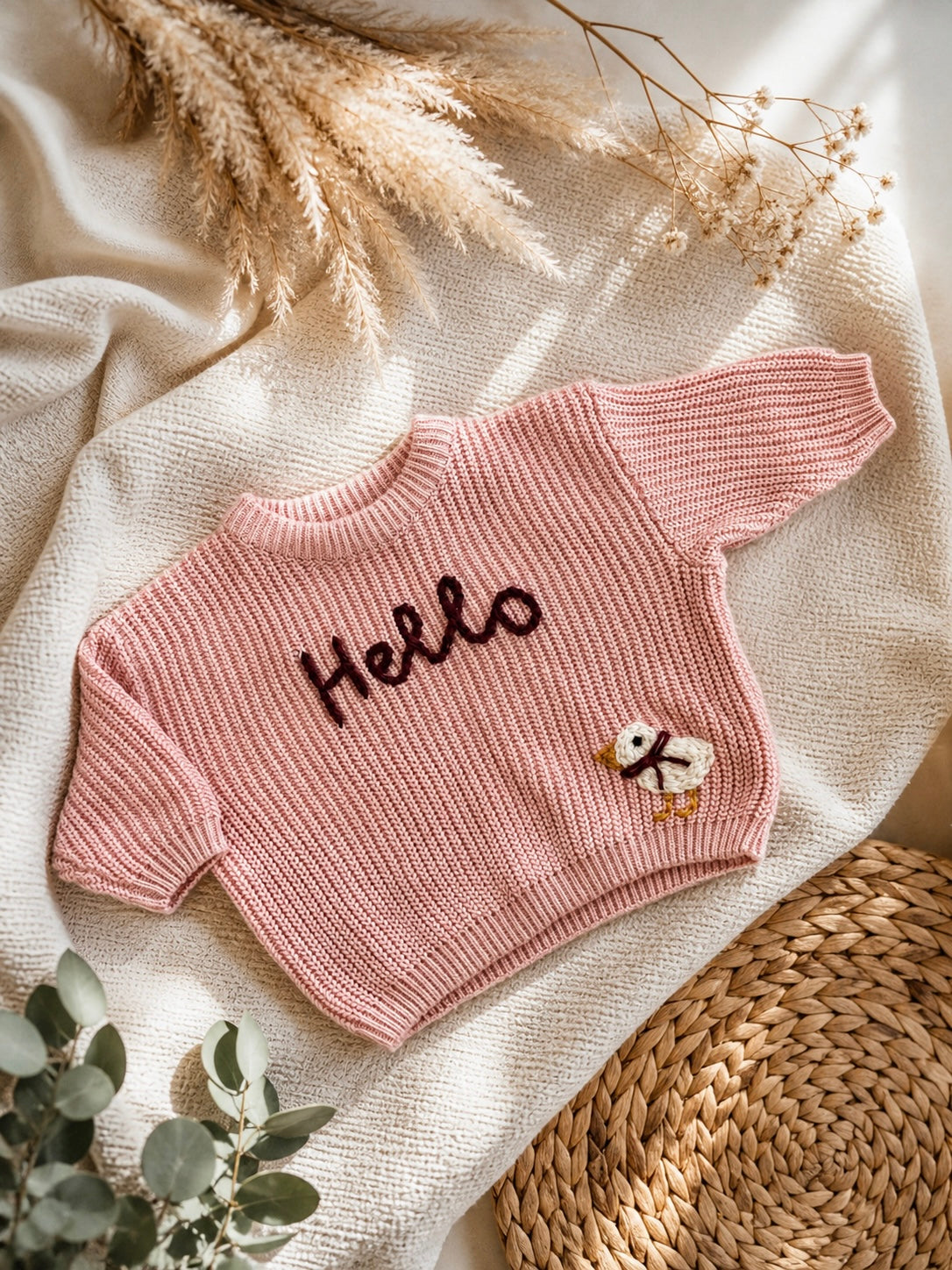 Ready-made Kids Personalised 'Hello Duck' Jumper | 0-3 Months