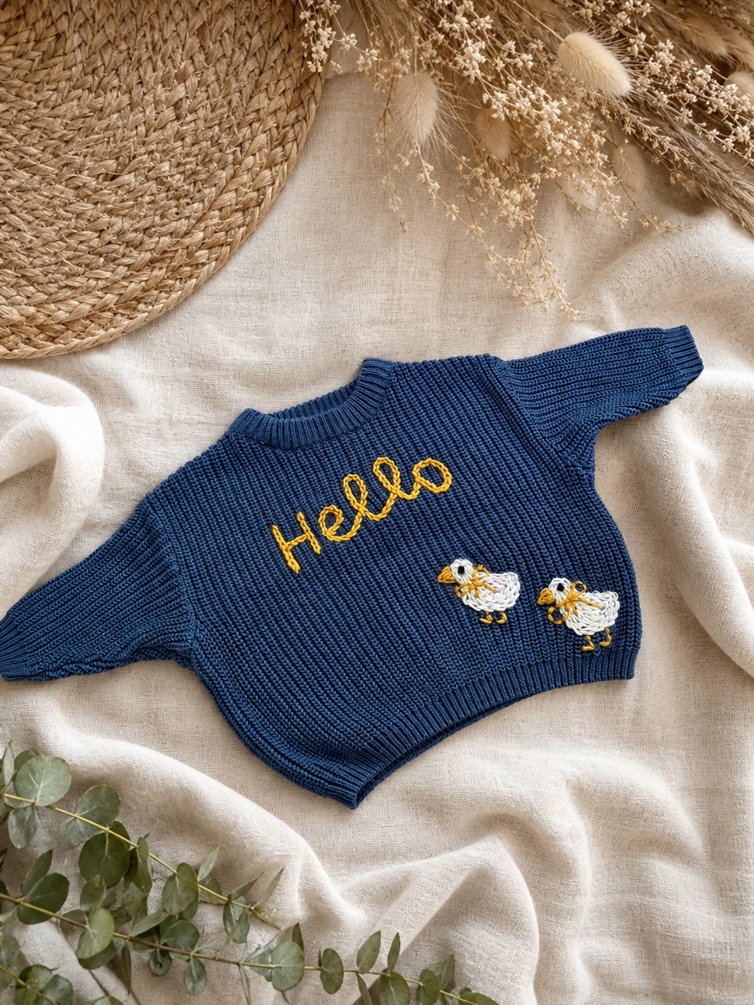 Ready-made Kids Personalised 'Hello Ducks' Jumper | 0-3 Months