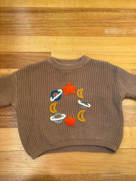 Ready-made Kids Personalised Planets Jumper Letter O | 6-9 Months