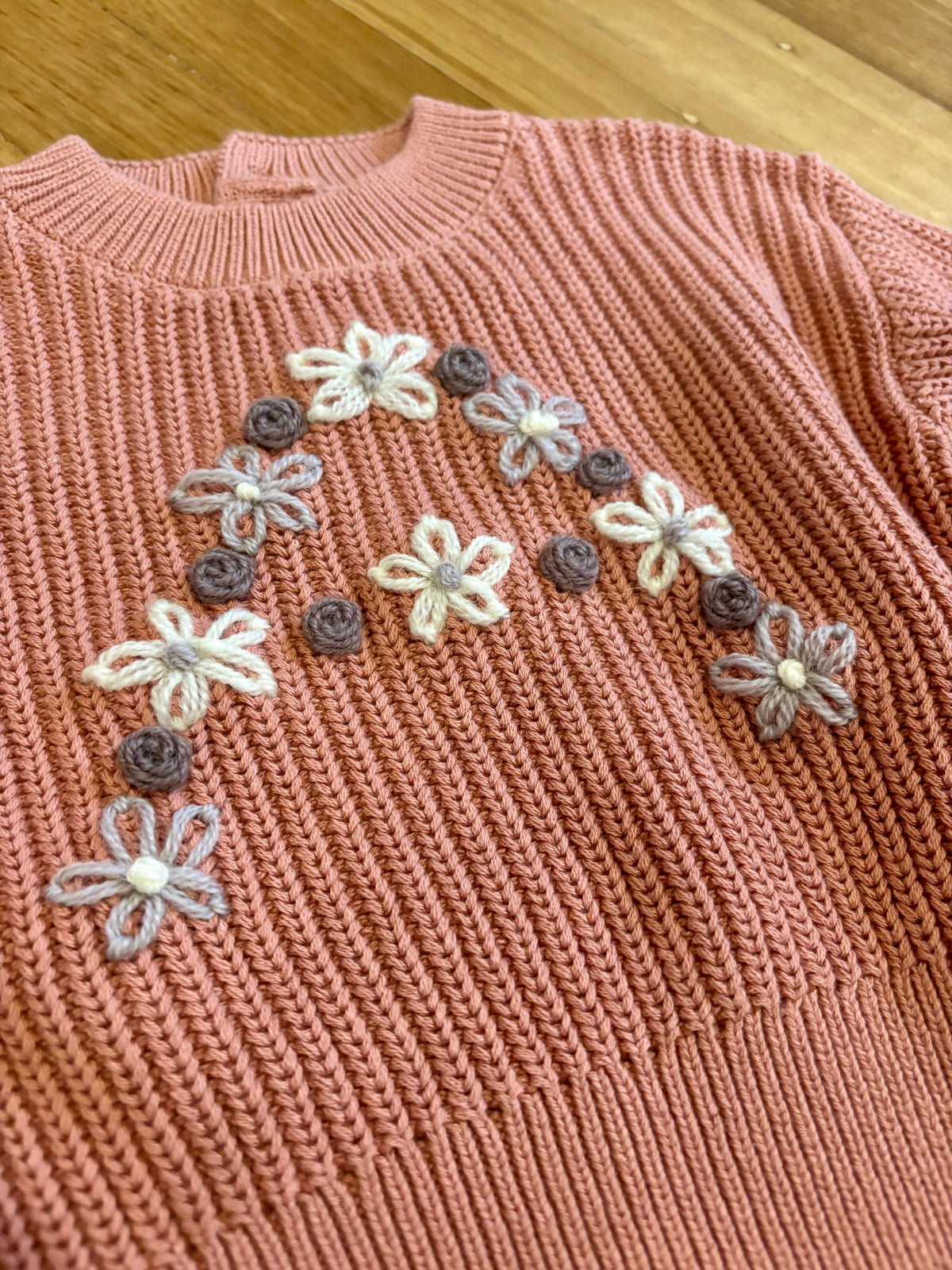 Personalised Daisy & Rose Embroidered Letter Jumper