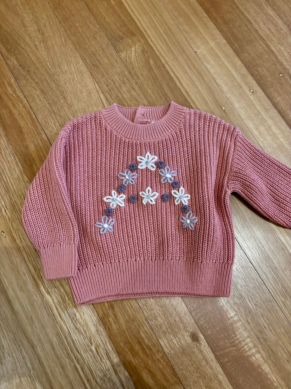 Personalised Daisy & Rose Embroidered Letter Jumper