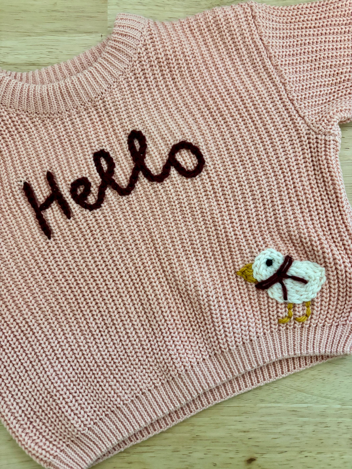 Ready-made Kids Personalised 'Hello Duck' Jumper | 0-3 Months