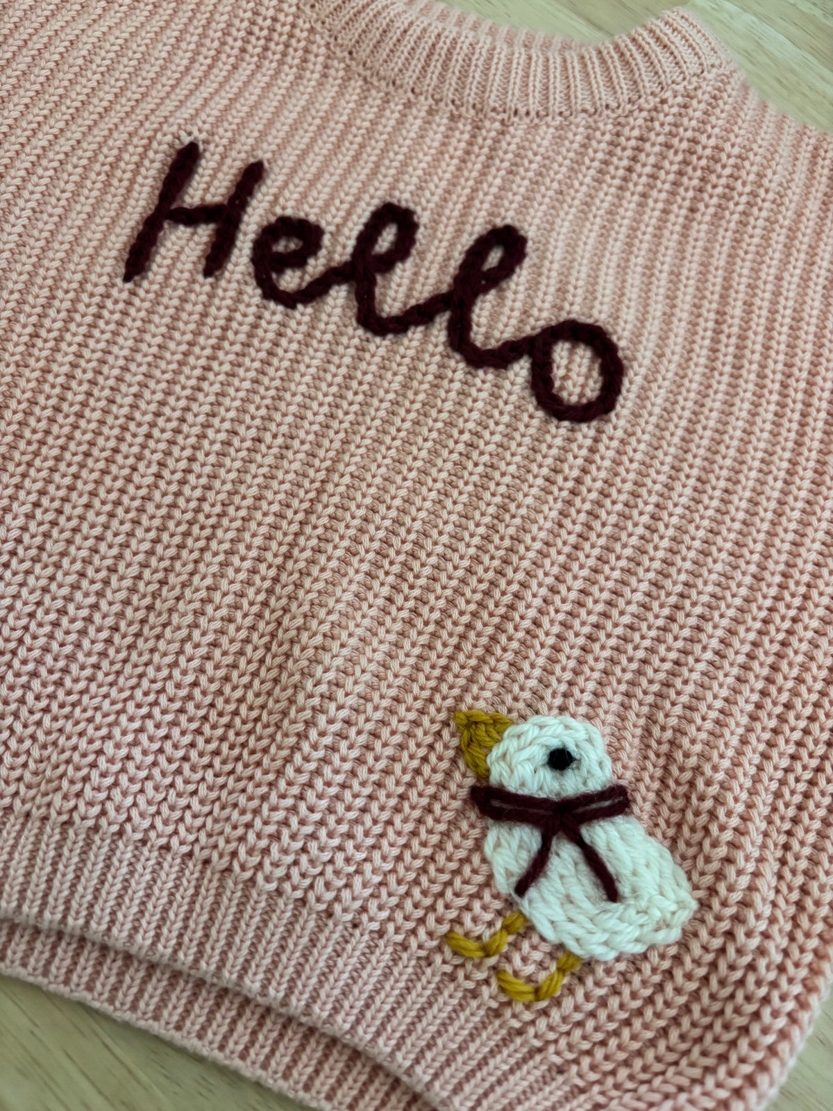 Ready-made Kids Personalised 'Hello Duck' Jumper | 0-3 Months