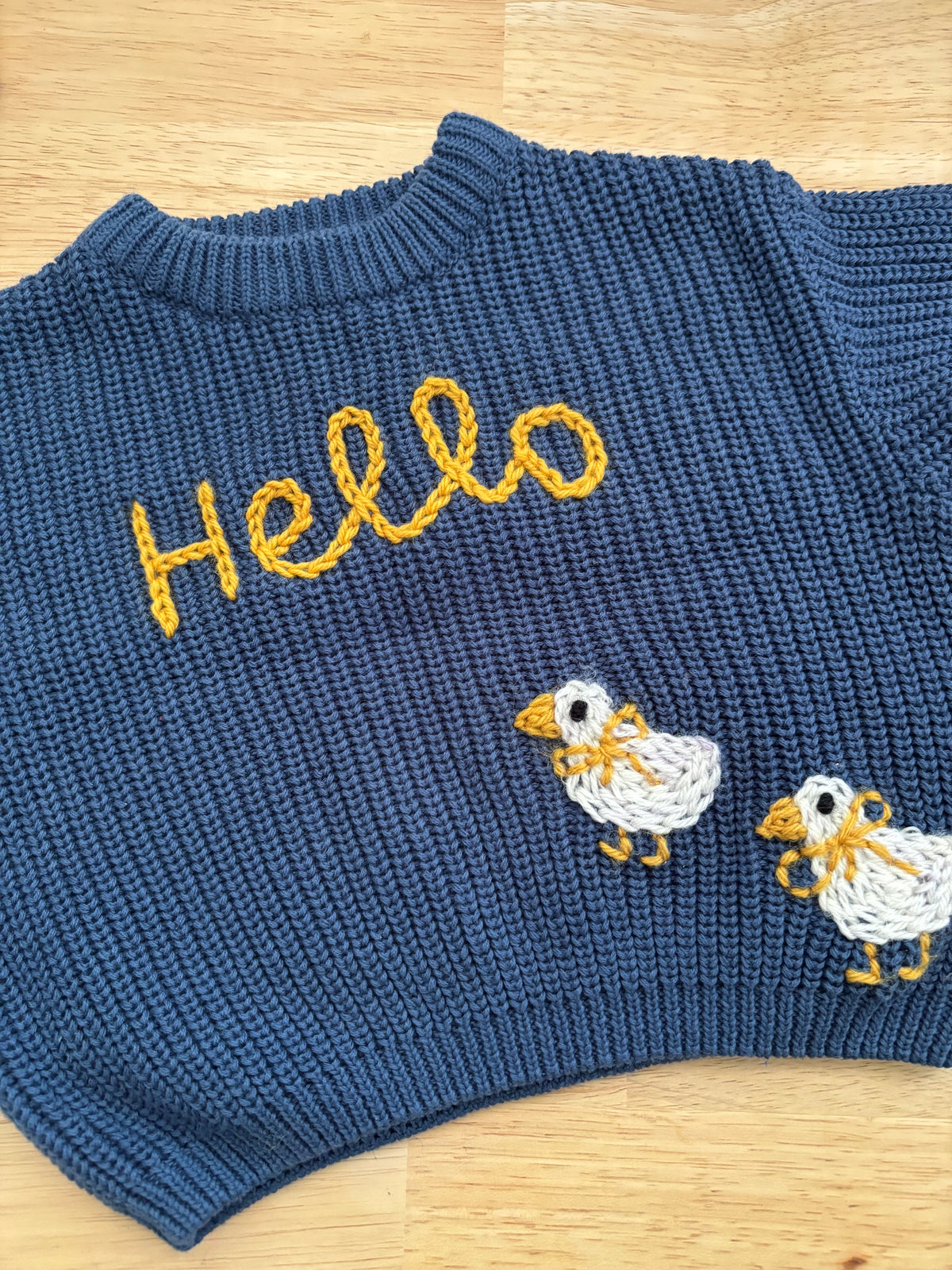 Ready-made Kids Personalised 'Hello Ducks' Jumper | 0-3 Months