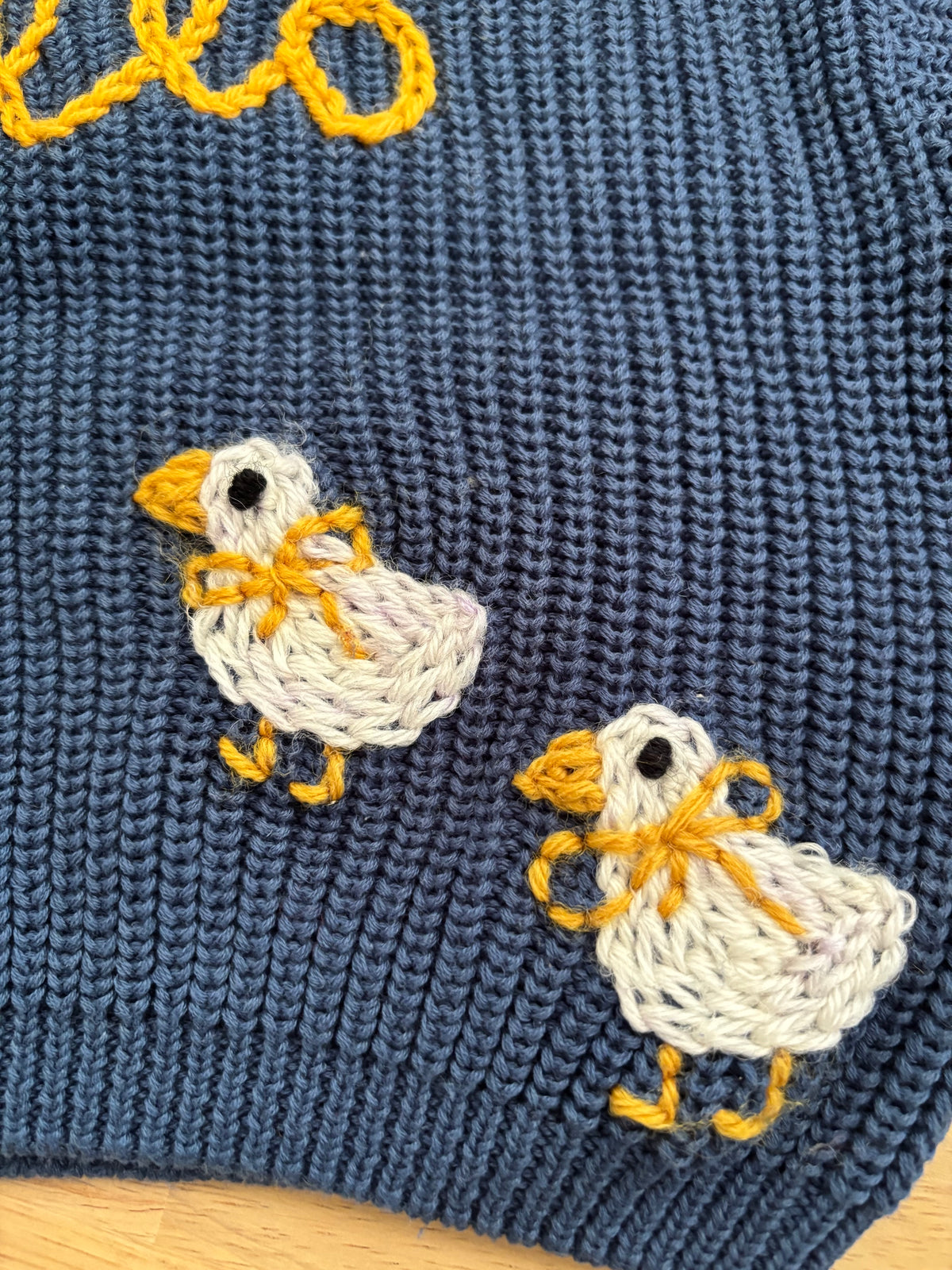 Ready-made Kids Personalised 'Hello Ducks' Jumper | 0-3 Months