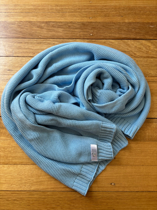 Baby Blankets - 100% Cotton - Sky Blue