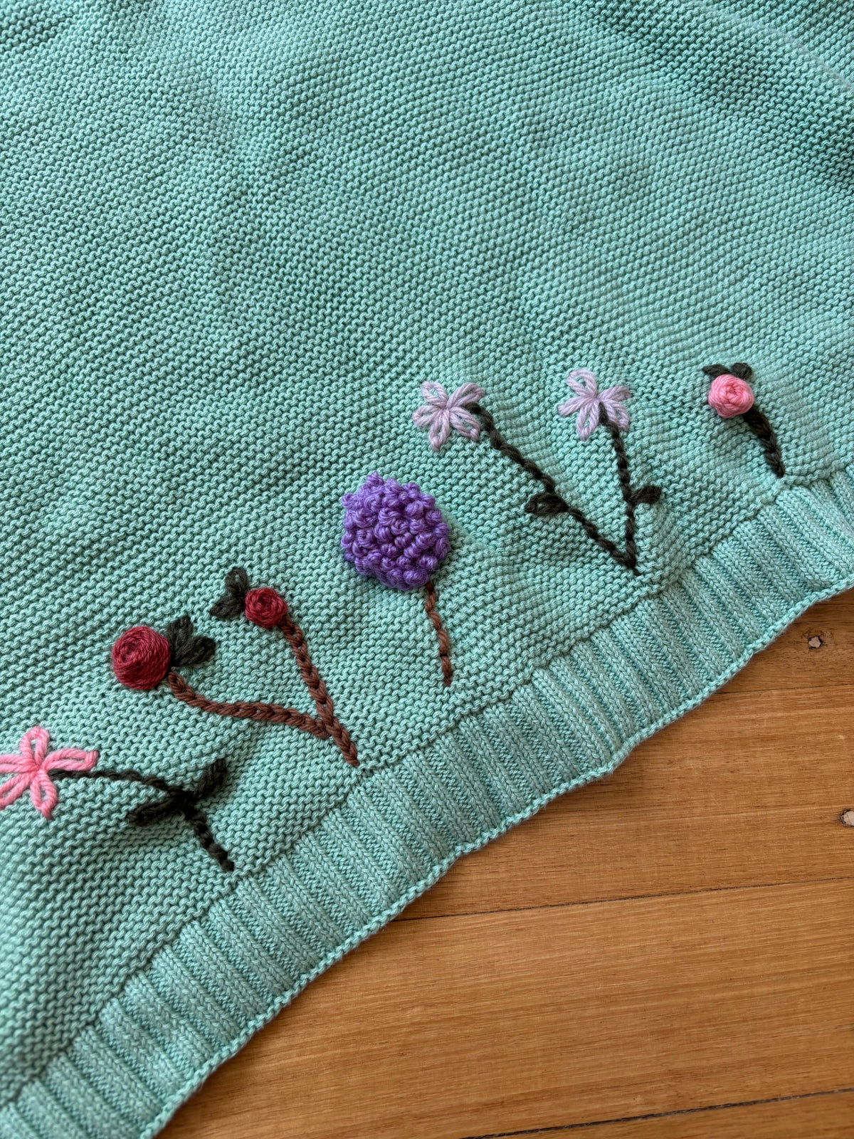 Baby Blankets - 100% Cotton - Aqua Floral