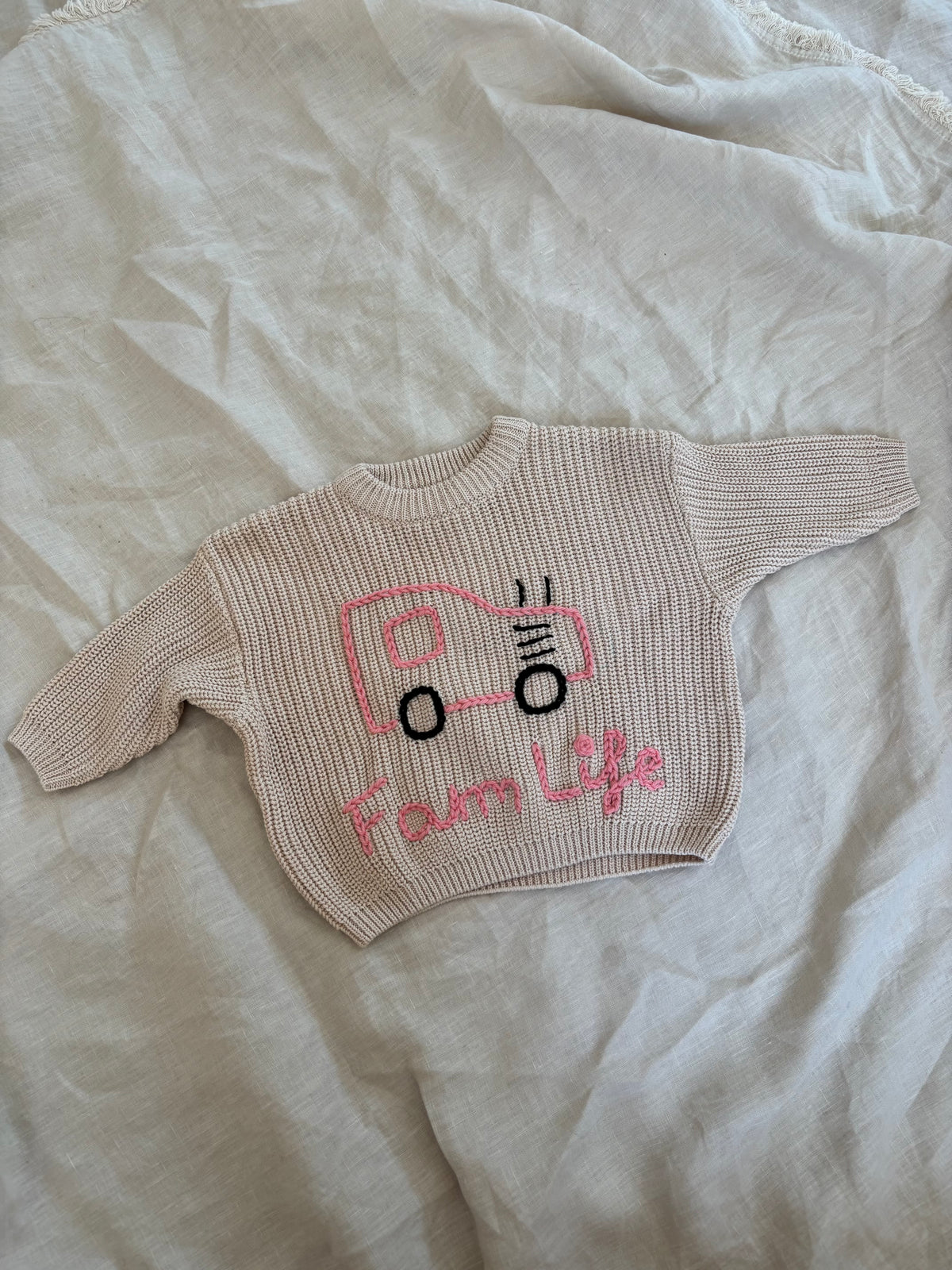 Ready-made Kids Personalised 'Farm Life' Jumper | Size 3-6 Months