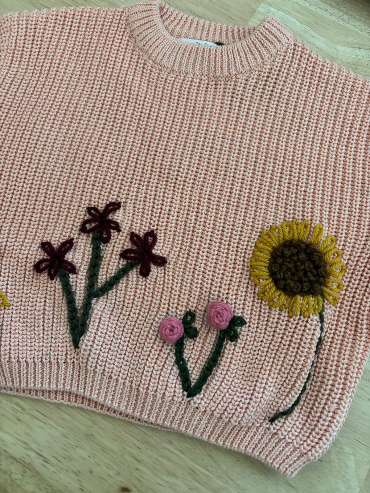 Ready-made Kids Personalised ' Floral Garden' Jumper | 3-6 Months