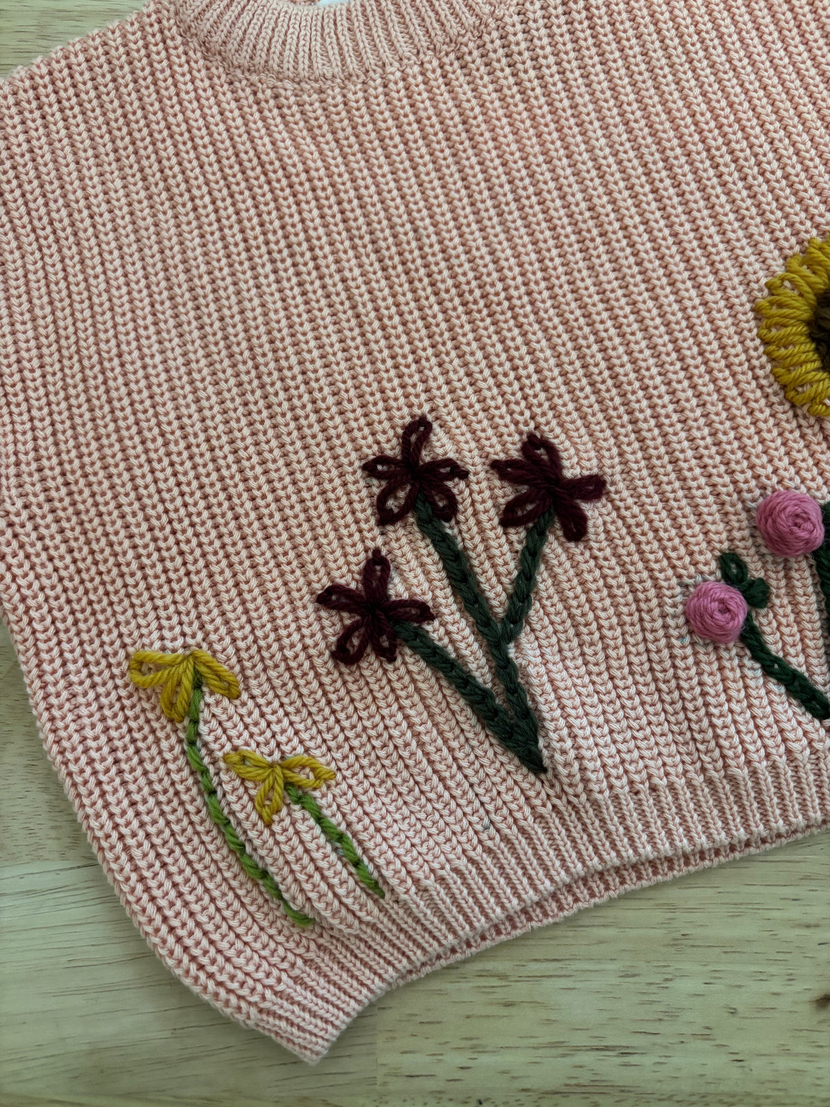 Ready-made Kids Personalised ' Floral Garden' Jumper | 3-6 Months